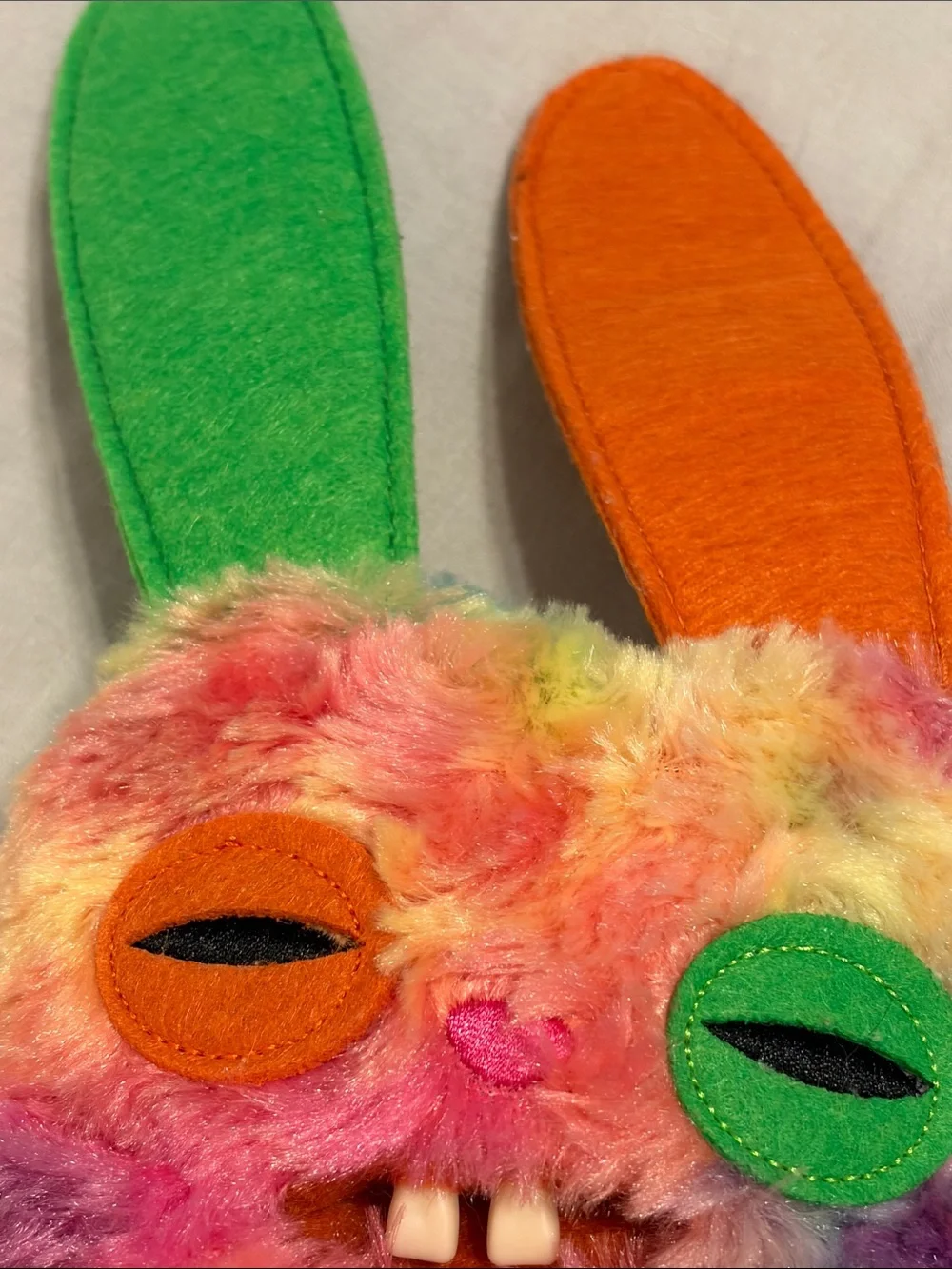 Fuggler Rancid Rabbit Plush dog toy NWOT squeaker crinkle tie dye Funny Ugly